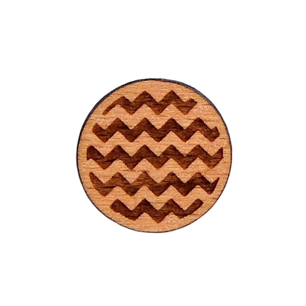 Wavy Lines Wood Lapel Pin